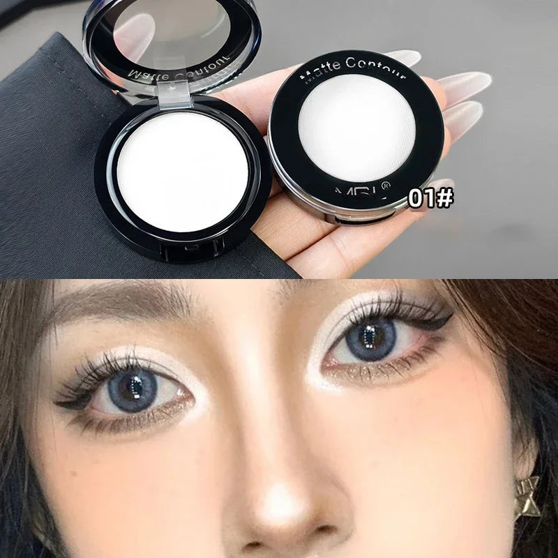 Matte Contour Palette for Daily Use, Easy to Blend Face Powder for Natural 3D Nose Cheek Highlight and Shading, Lasting Makeup Qme