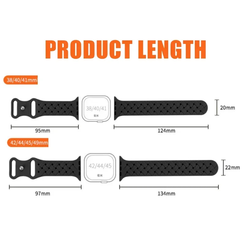 Strap for Apple Watch Band Ultra 49mm 44mm 40mm 45 Mm 41mm 38mm 42mm Sport Silicone Woven Loop Bracelet IWatch Series 8 7 6 3 Qme