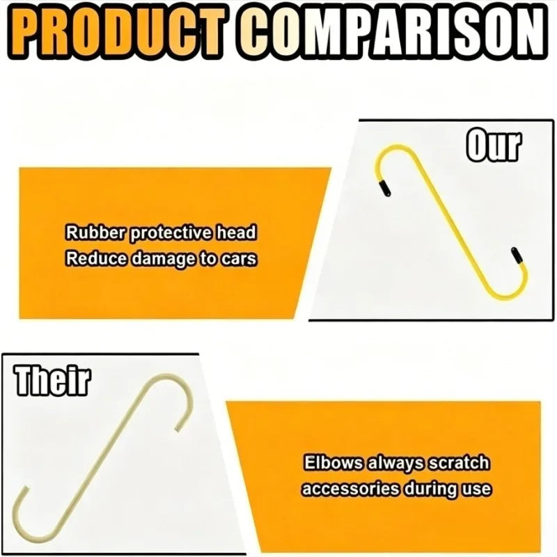 S-Shaped Brake Caliper Hanger Hooks with Rubber Tips - Universal Auto Tool for Brake Pad Replacement & Maintenance Qme