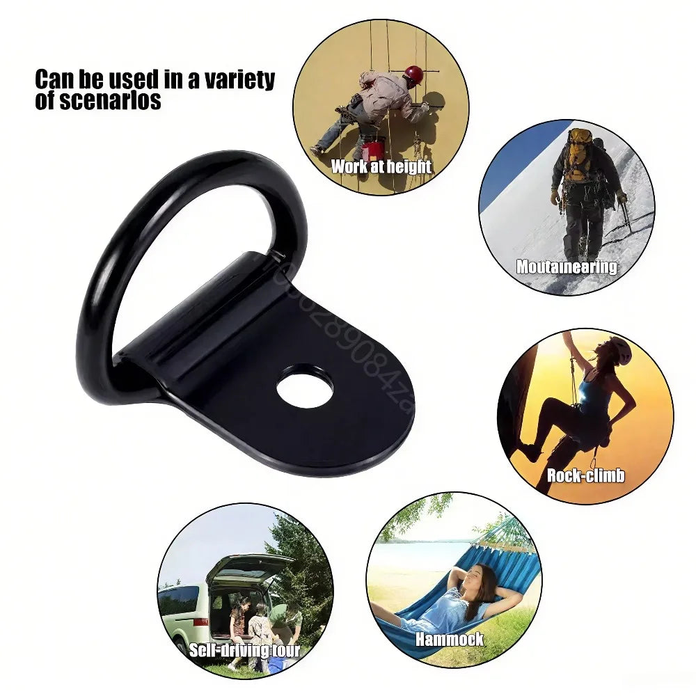 D Rings Tie Down Anchors Ring Pull Hook Iron Lashing Load Fit Car Qme