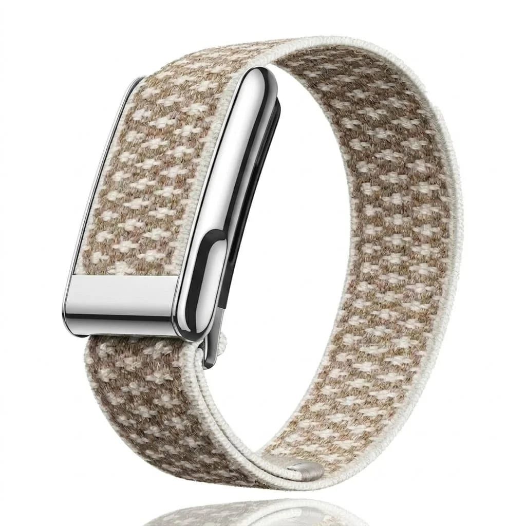 Suitable for Whoop 5.0/5.0MG Casual Nylon Sports Wristband Strap Cashmere Wool Elastic Replacement Wristband With Metal Frame Qme Khaki-5.0MG