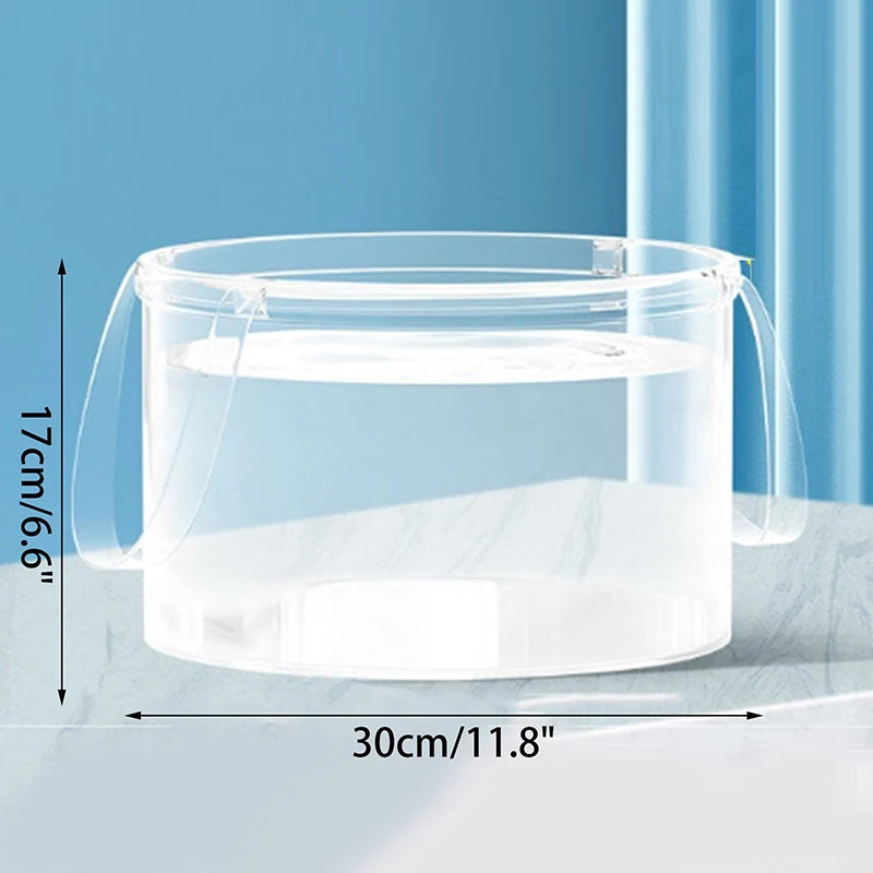 Foldable Transparent Bucket Picnic Fruit Basket Portable Clear Water Qme L