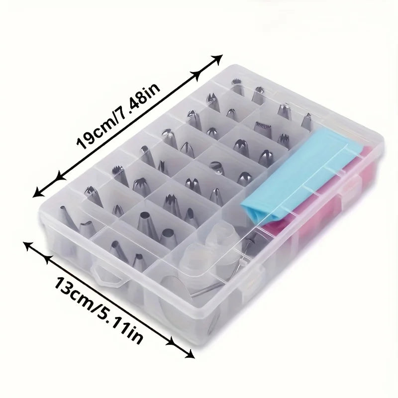 Stainless Steel Icing Tips Storage Box Including 32 2 Converters Qme