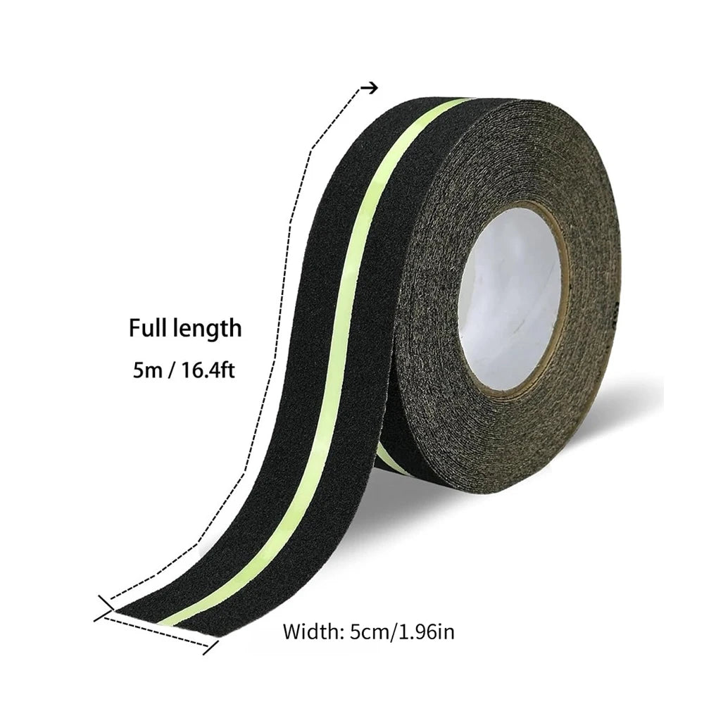 5m Luminous Anti Slip Tape Glow In Dark Stair Treads Non Slip Grip Tape Waterproof For Indoor Outdoor Steps Ladders Qme 5cmX5m 1pc