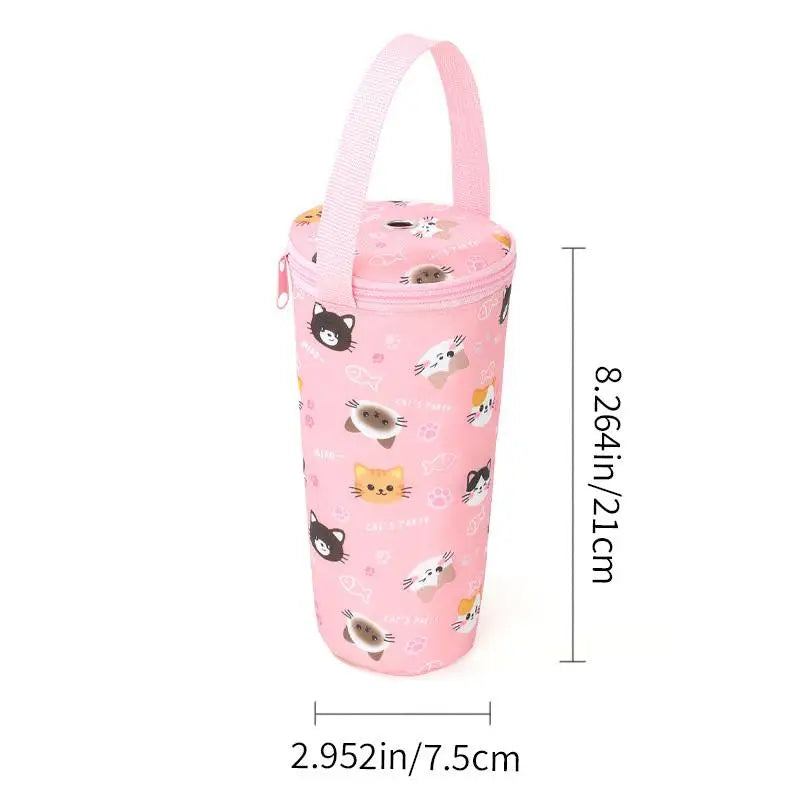Creative Handheld Water Bottle Bag Insulated Pocket Cute Outdoor Milk Qme A3