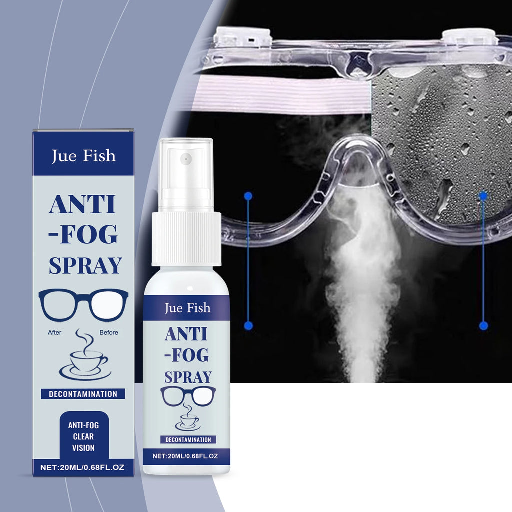 Jue Fish 20ml Anti Fog Spray Glasses Anti Fogging Cleaning Lenses Clear Vision Waterproof Portable Defogger Qme