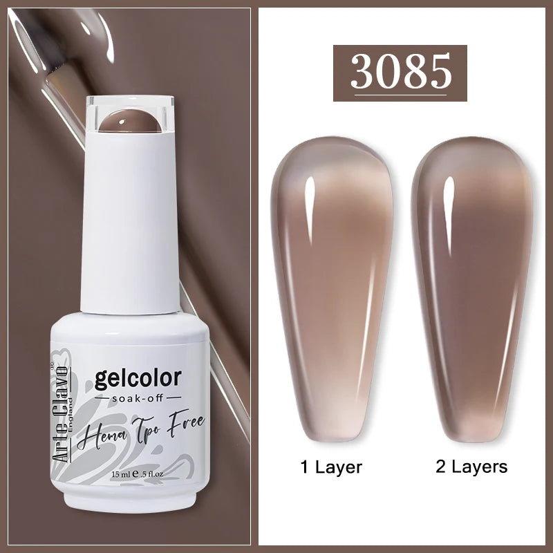 Arte Clavo Jelly Transparent Gel Nail Polish Summer Nude Pink Semi