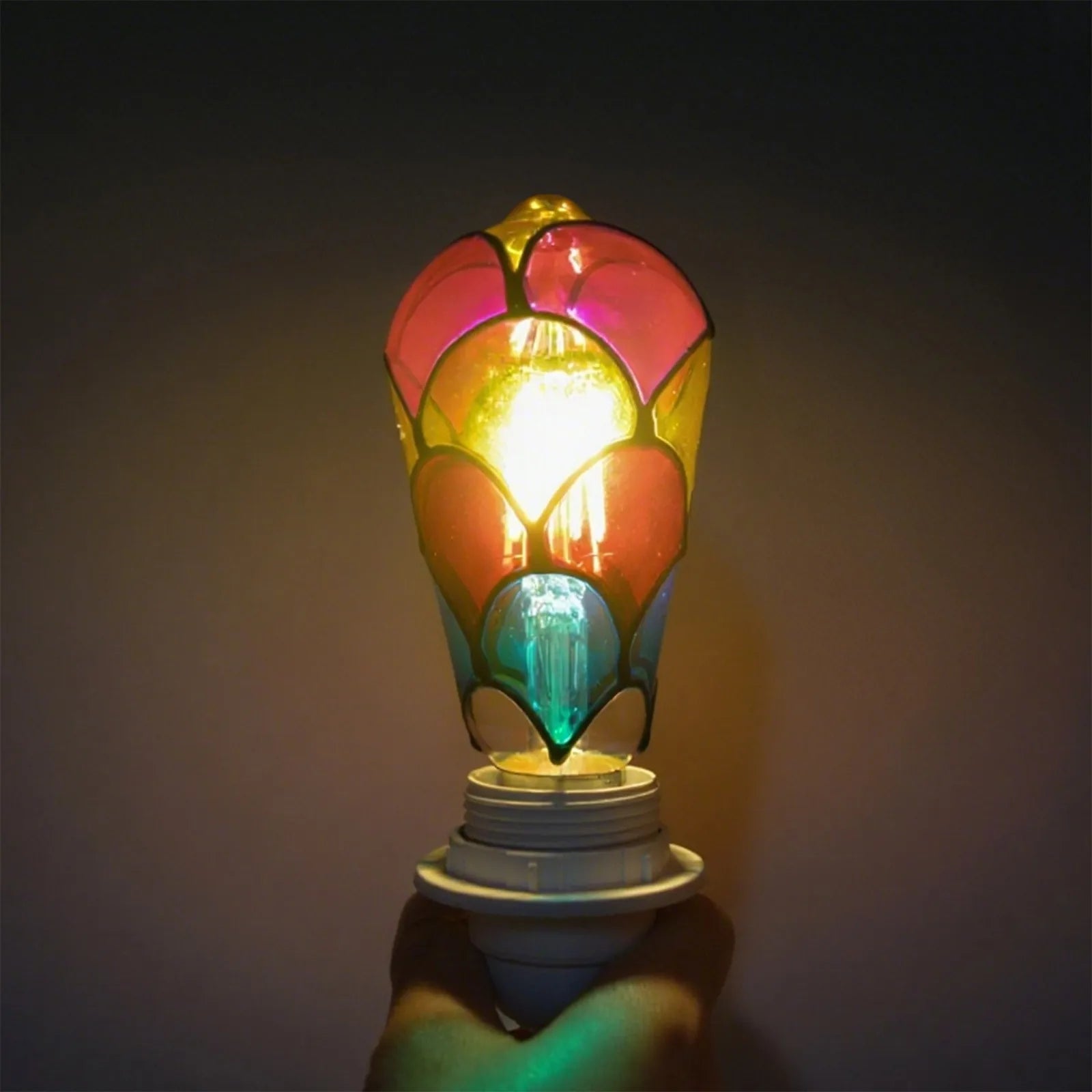 Colorful Bohemian Style Stained Glass Pendant Lights Mediterranean Lamp for Home Dining Room Bar and Patio Atomsphere Decoration Qme