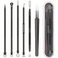 Pimple Popper Tool Blackhead Remover Acne Needle Tools Removing Care Qme 6PCS Black