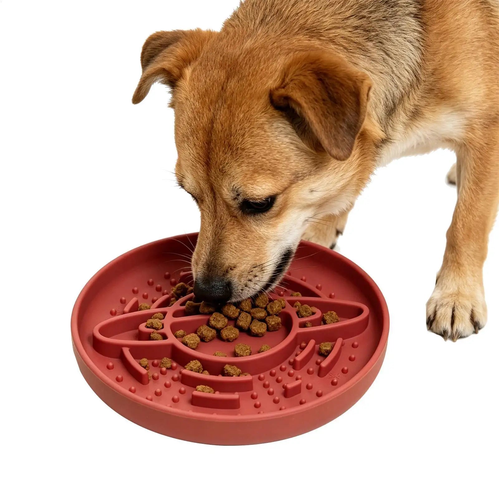 Slow Feeder Dog Bowls Non-slip Anti-choking Silicone Feeding Station Qme