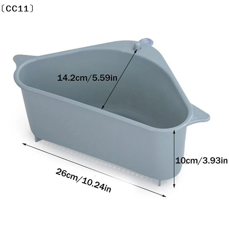 Kitchen Sink Triangle Drain Basket Plastic Food Vegetables Peel Egg Qme