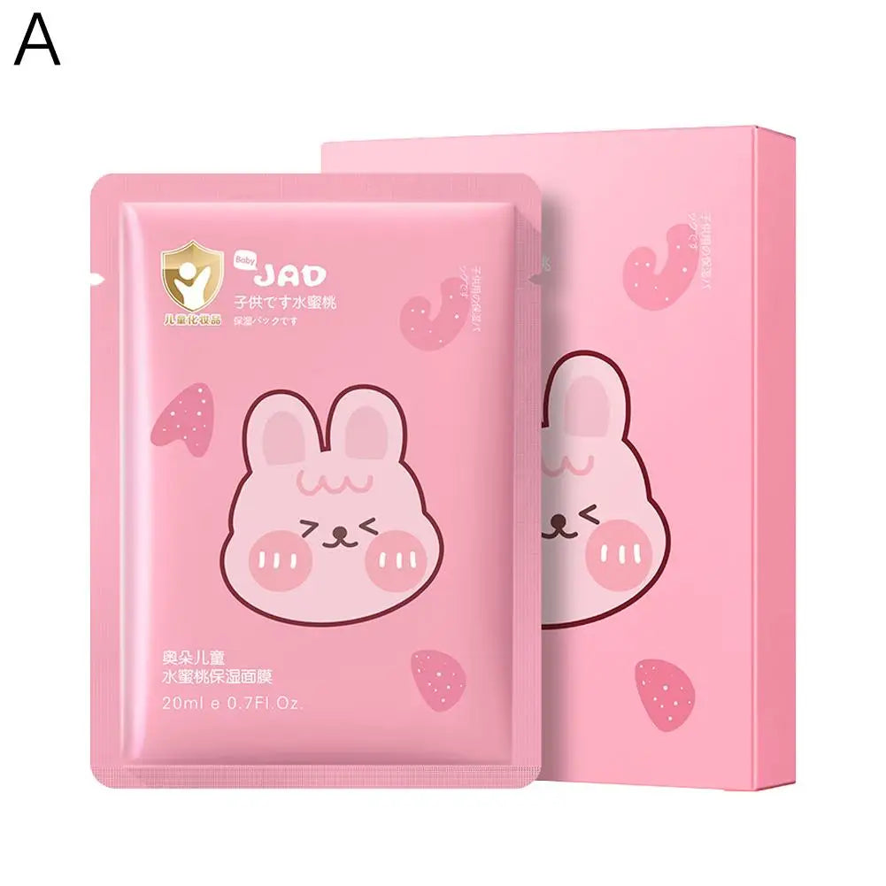 Cute Animal Cartoon Sheet Masks Childrens Spa Facial Masks Nourish For All Skin Types Gentle Moisturizing Brighten Mask Skincare Qme 5pcs-pink CN