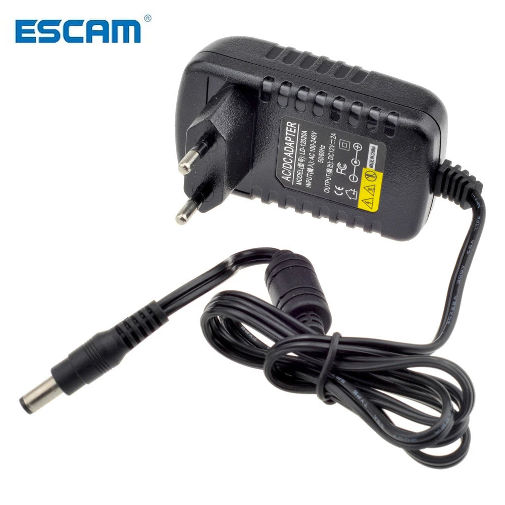 2pcs 12V 2A AC 100V-240V Converter Adapter DC 12V 2A 2000mA Power Supply EU UK AU US Plug 5.5mm X 2.1mm for CCTV IP Camera Qme CN EU Plug