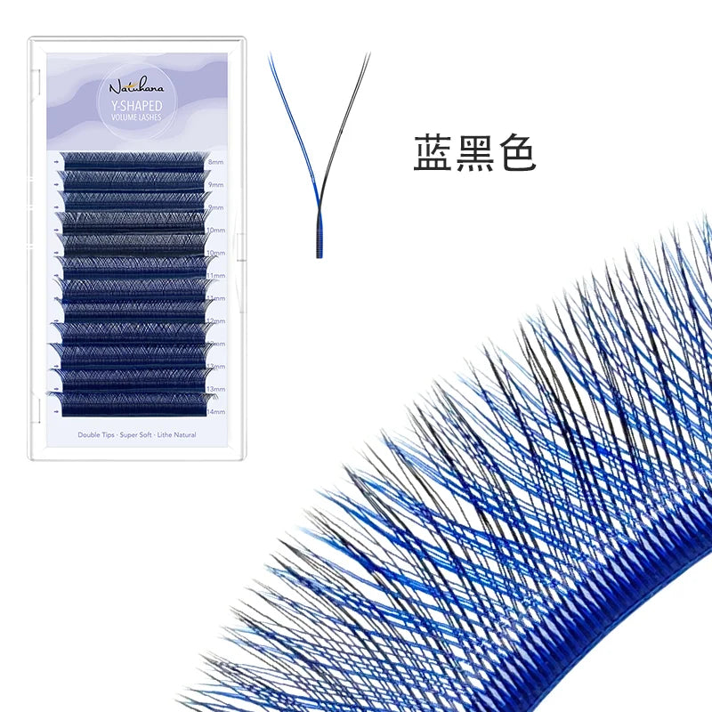 NATUHANA Brown YY Shape Individual Lash Clusters Soft PBT Colored Qme