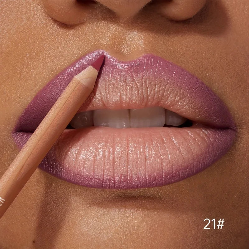 Matte Lipstick Liner Pen Waterproof Long-lasting Non-stick Berry Qme 21