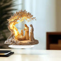 Acrylic Christmas Nativity Scene Flat 2D Ornament Desk Decor Jesus Qme Default Title