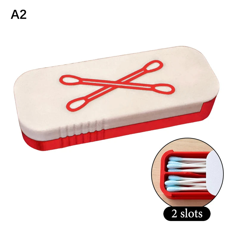 Mini Sliding Cotton Swab Storage Box Portable Case Travel Daily Use Qme A2