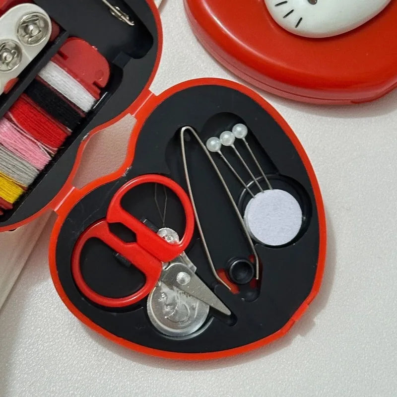 Hello Kitty Sewing Kit Portable Sewing Kit for Home Use Practical Set of Multifunctional Sewing Tools for Student Dorms Qme