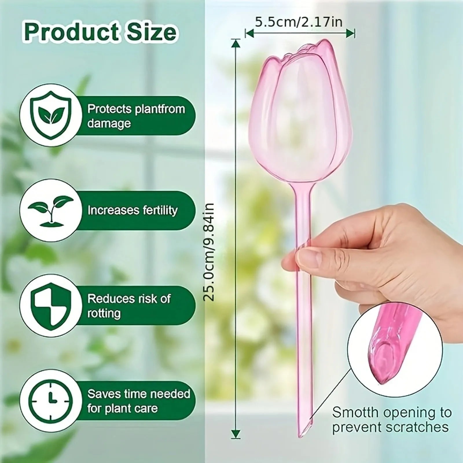 4 Pack Tulip Shaped Automatic Watering System Effortless Care For Potted Plants Indoor Outdoor Shaped Bulbs Qme