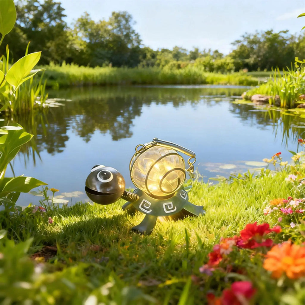 Solar Turtles Outdoors Waterproof Metal Turtle Shaped Decorative Qme