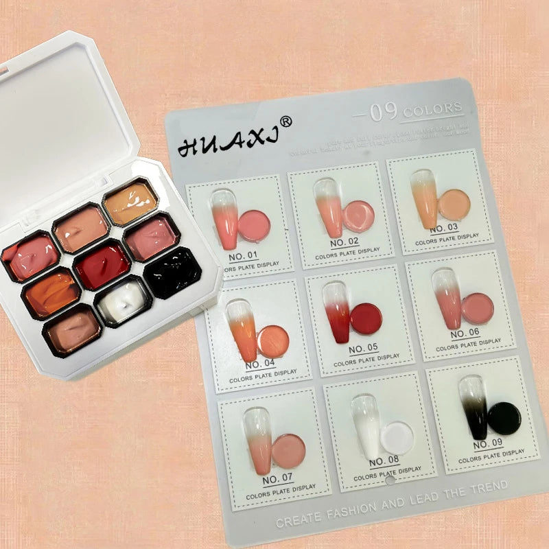 1Box 9 Colors Patting Gel Smudge Canned Saturation Popular Semi-solid Qme GTCH-9G-DLH