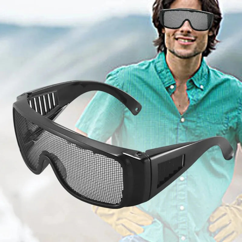 2PCS Protective Glasses High Density Iron Mesh Goggles Outdoor High Strength Steel Wire Anti-Impact Tactical Eyewear Qme