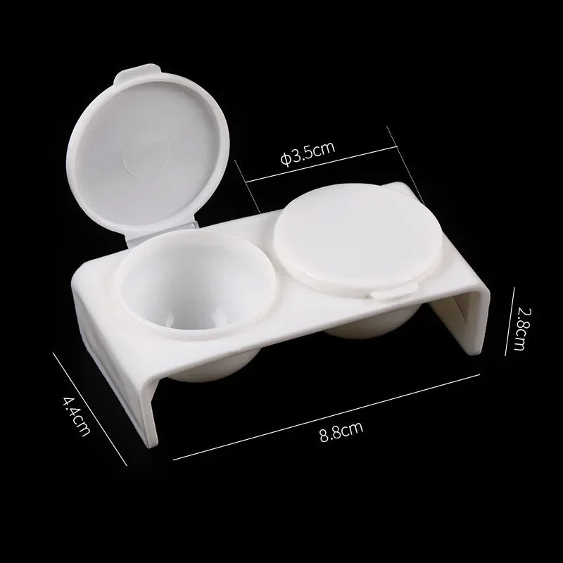 Crystal Liquid Bowl Nail Tools with 2 Holes And Cap for Pigments Thinners Water Glitter Acrylic Powder And Nail Pen Wash Cup Qme