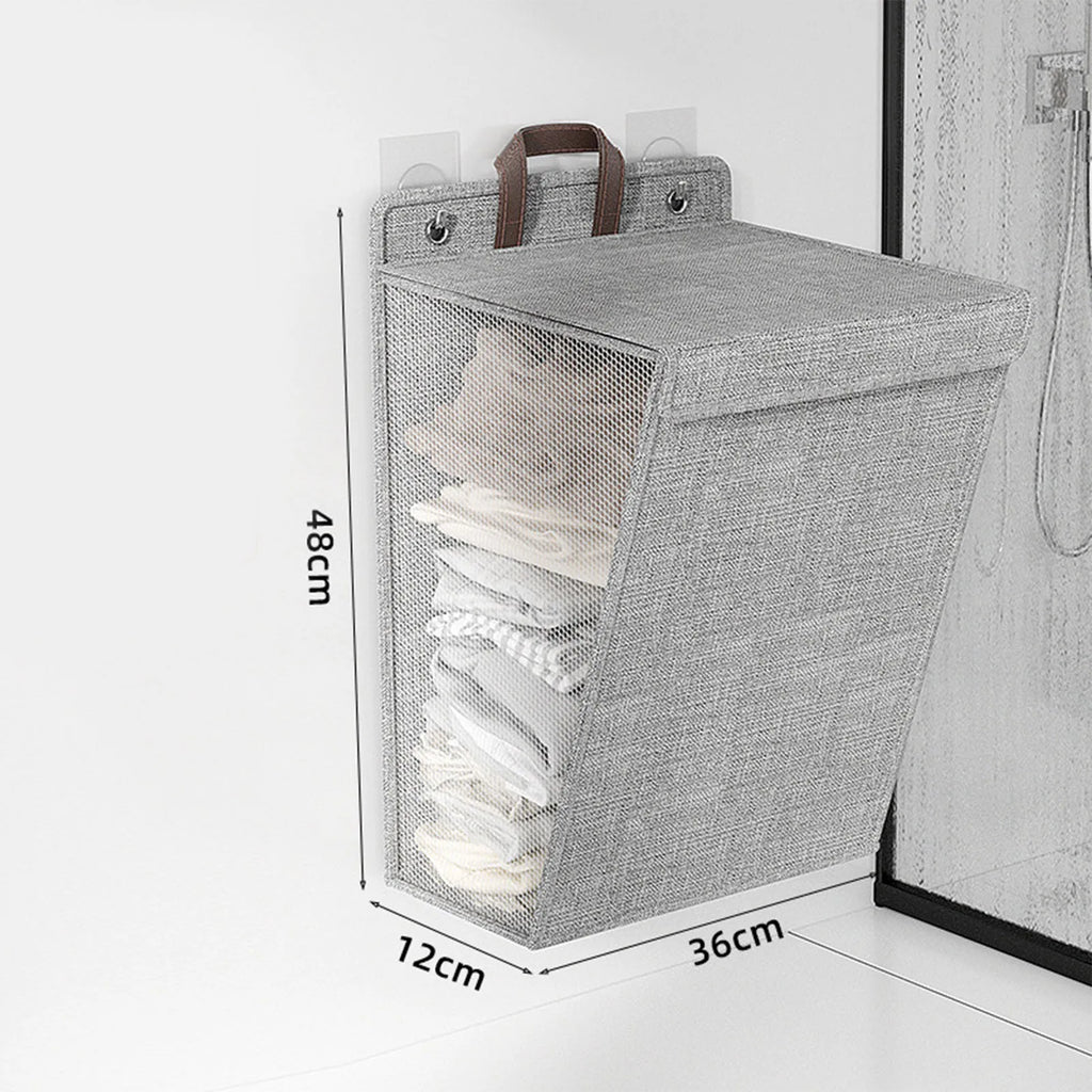 Wall Mounted Laundry Basket Large Capacity Dirty Clothes Storage Bag Space Saving Foldable Hamper for Dormitory Home Travel Qme