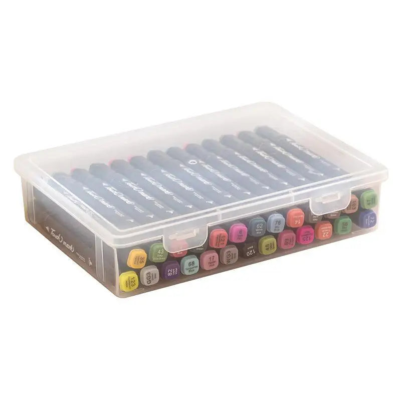 Large Capacity Pencil Case Transparent Plastic Notebook Sketch Marker Qme