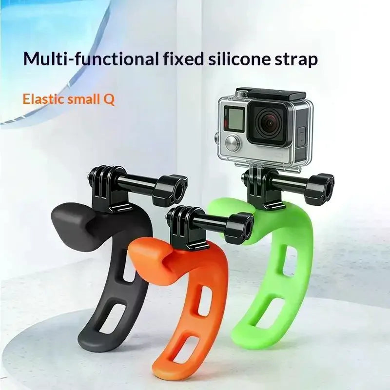 Anti-drop Soft Silicone Action Camera Fixing Strap Elastic Stable Qme