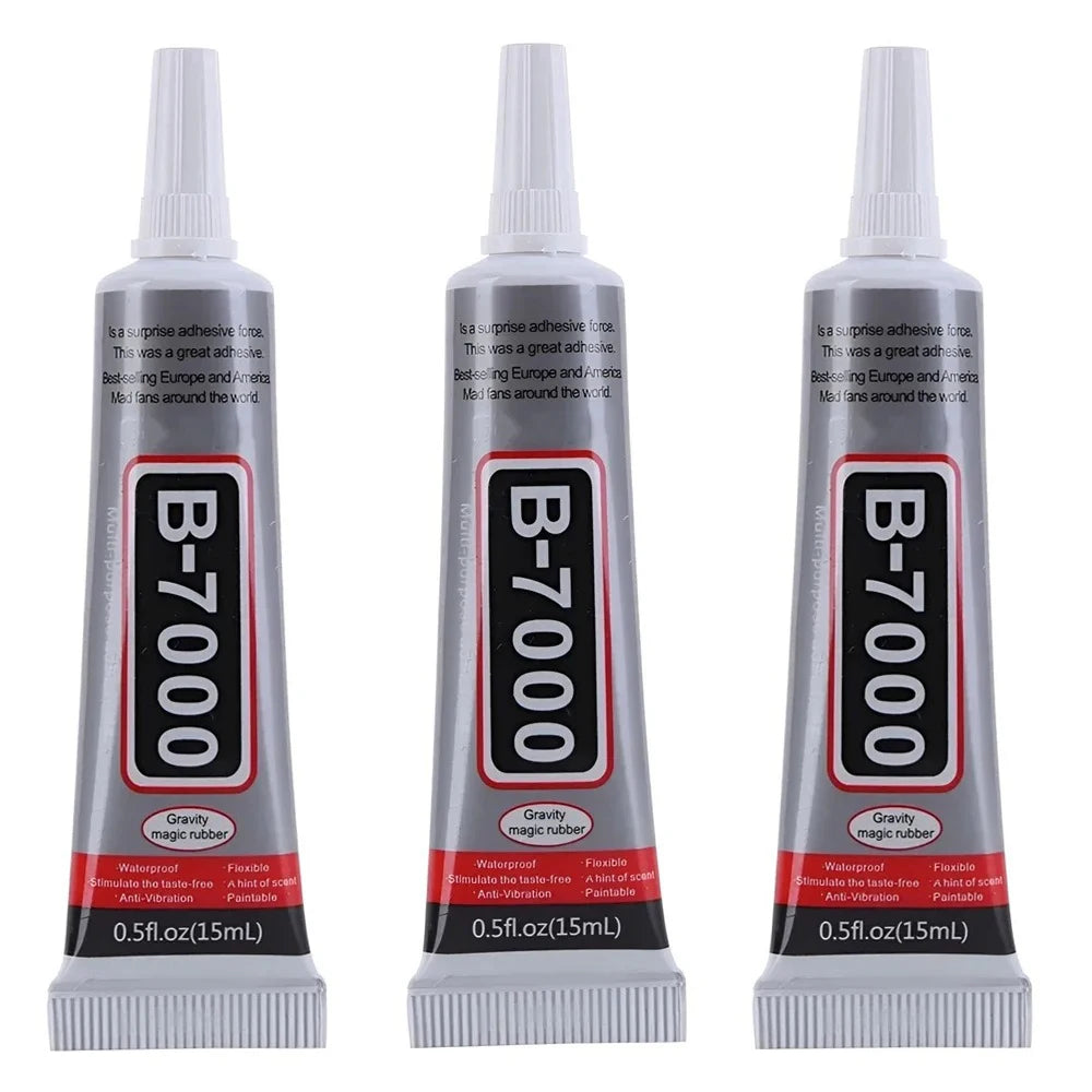 B7000 Glue Clear With Precision Tip, Rhinestone Glue for Nail, Craft Glue, Super Glue, Shoe Glue, Fabric Glue, Jewelry Glue Qme 15ML-2PCS