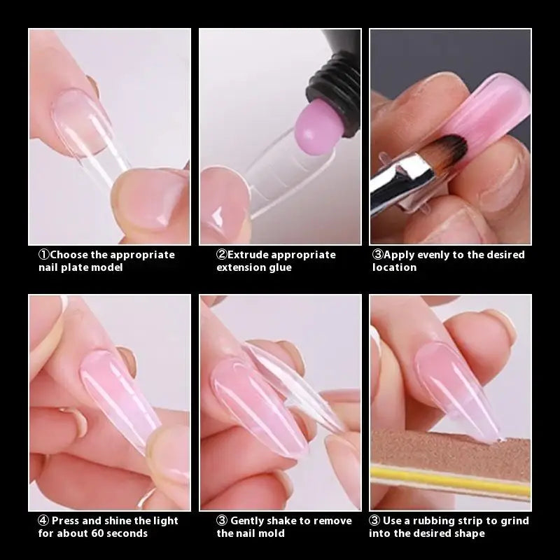 Box Duckbill Shape Nail Molds Dual Form Full Cover Quick Building Gel Qme