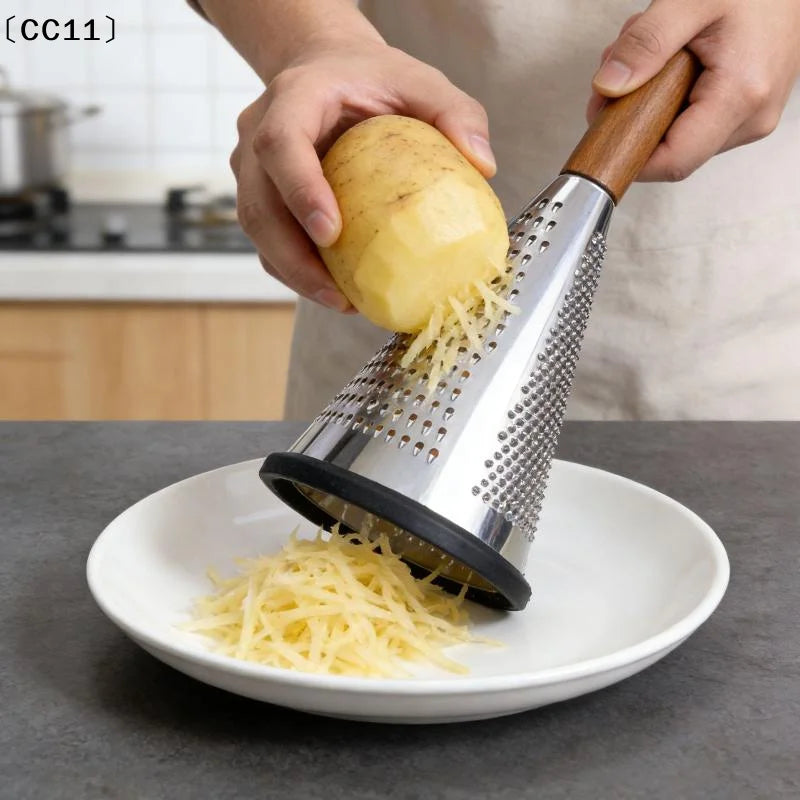 Grater 3 Side Shred Manual Handheld Stainless Steel Multi-purpose Qme