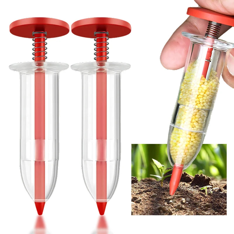 1pc Portable Seed Dispenser - Easy-to-use full-seed hand planter, ideal for garden and lawn care tools, ready to go Qme