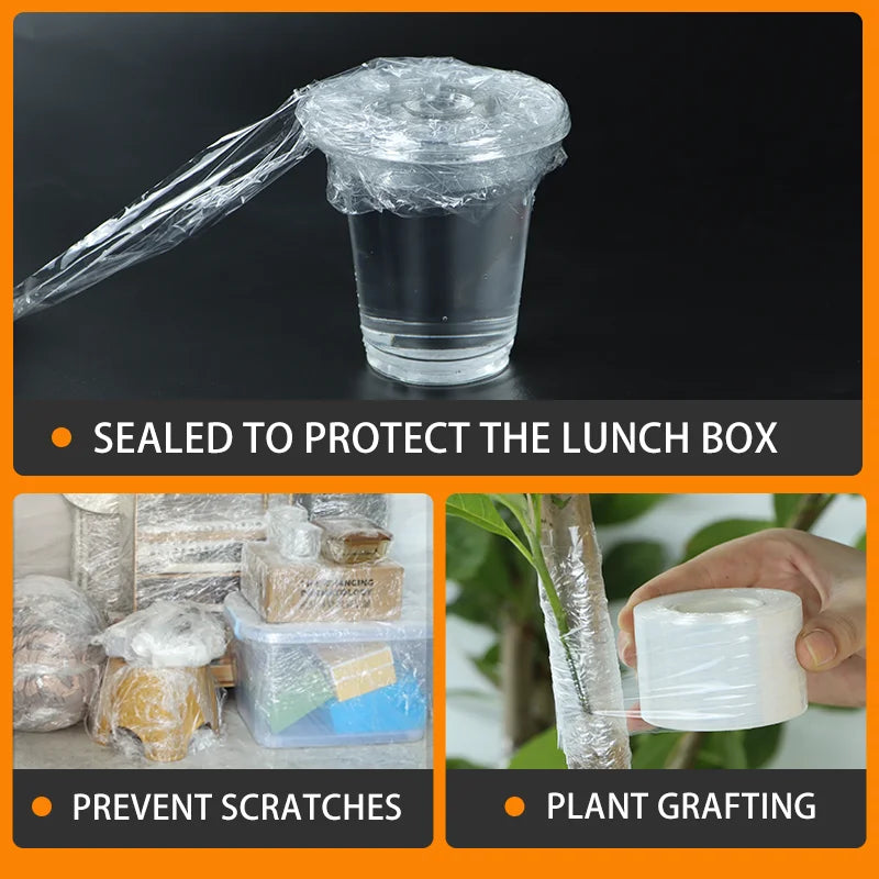 200 Meters Small Roll PE Stretch Film Sealing Film Protective Film Industrial Packaging Bottle Sealing Grafting Qme