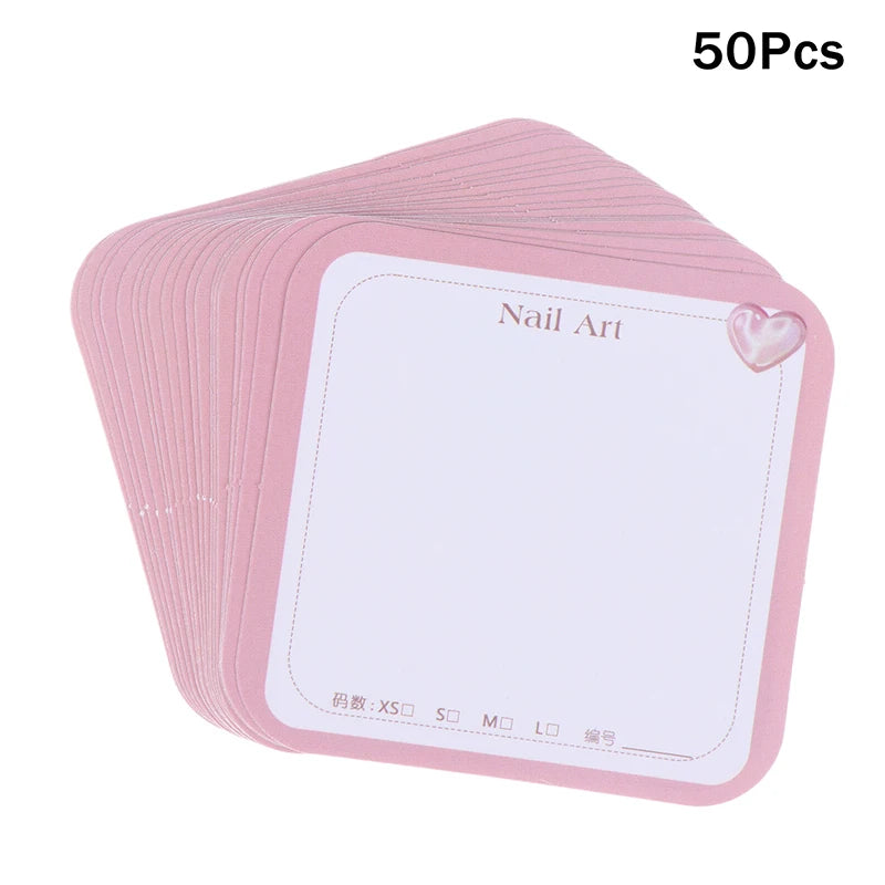 20 50 Sheets Handmade Nail Design Swatch Show Cards 6 5x6 Manicure Qme 50Pcs Rose red