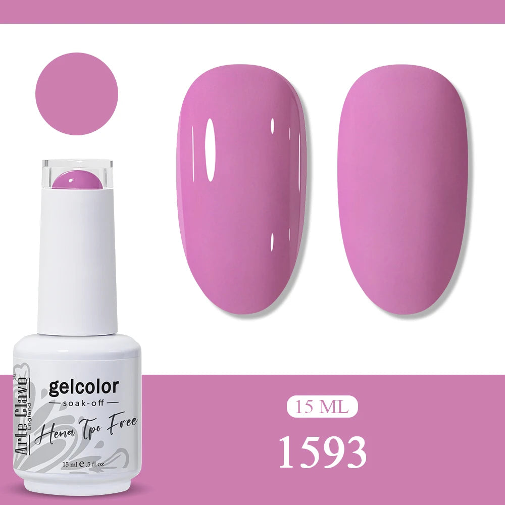 Arte Clavo HEMA TPO Solid Purple Gel Nail Polish Winter Matte DIY Art