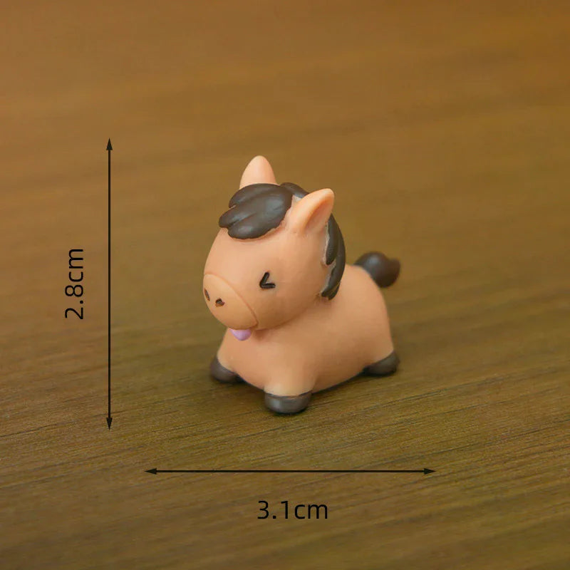 Miniature Landscape Creative Lifelike Pony DIY Decoration For Home, Desktop, Office, And Car, Resin Crafts, Small Ornaments Qme