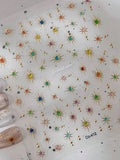 5D Embossed Jelly Peach Golden Silvery Star Laser Colorful Nail Art Qme heart