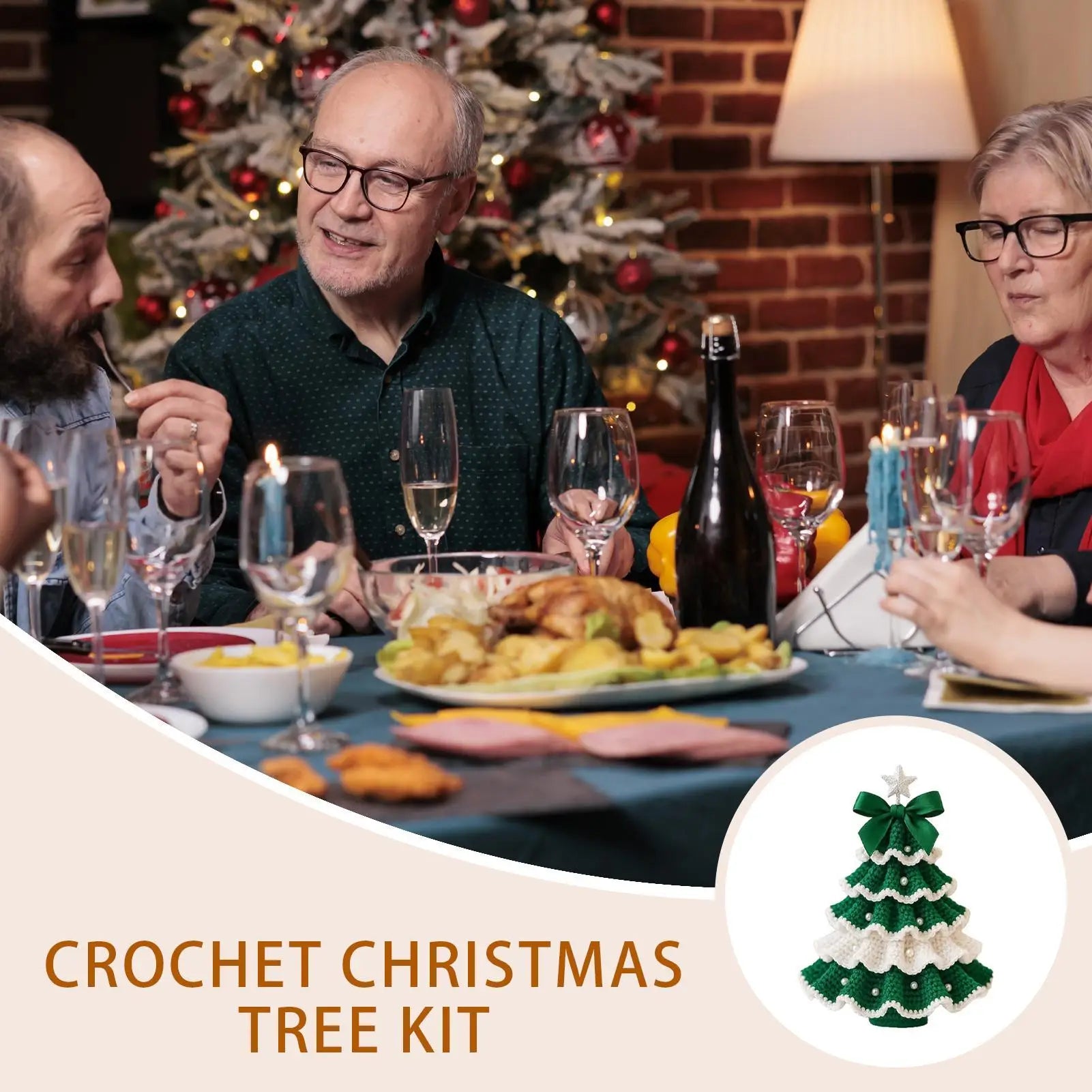 Crochet Beginners Christmas Tree Learn Kits Art Craft Men Coworkers Qme
