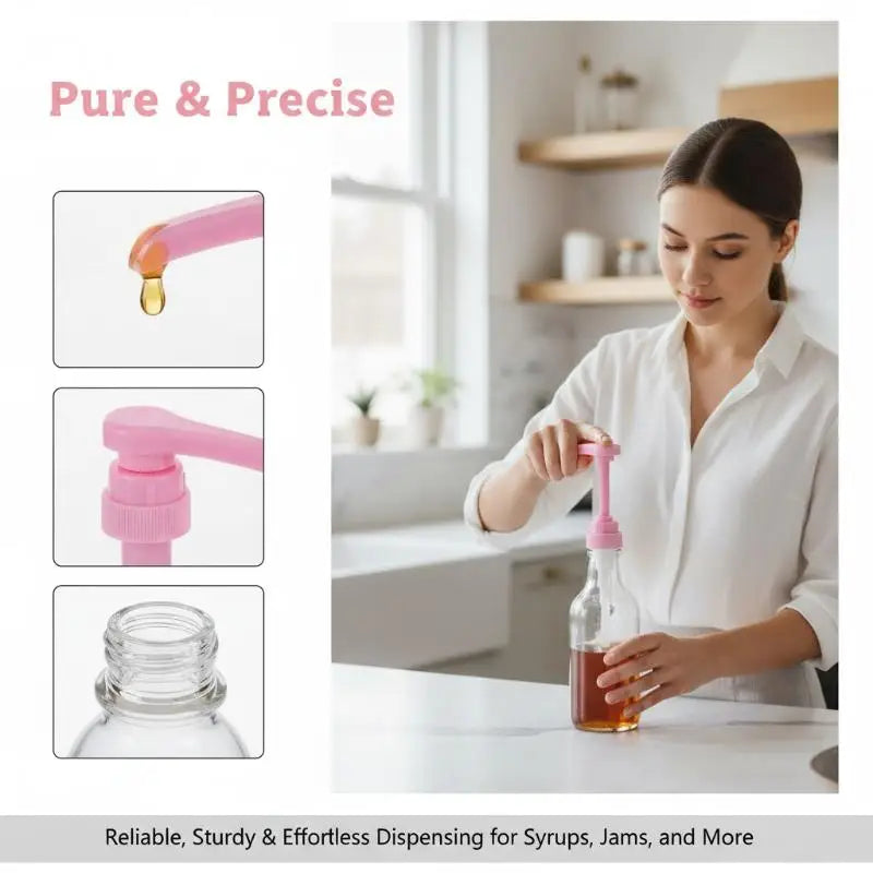 5X Syrup Pump Coffee Syrup Pump Dispenser Syrup Pump Press Action Pump Head For Coffee Syrups For Juice Bottle Dispenser Qme
