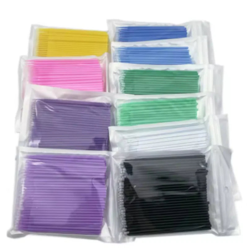 100pcs Microbrushes for Eyelash Extension Makeup Brush Swab Disposable Individual Applicators Mascara Eyelashes Brushes Qme