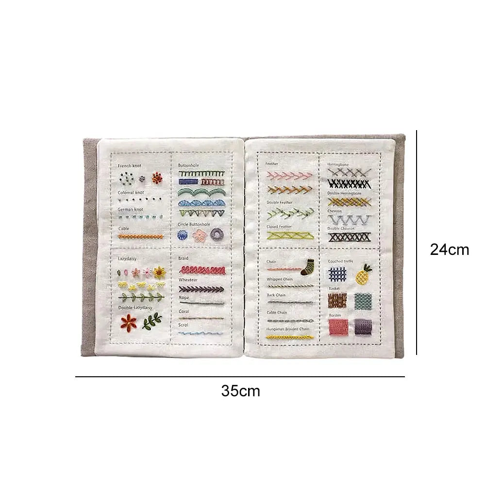 Creative Sewing Book, Enthusiasts & Beginners Embroidery Instructions Book for DIY Sewing Kit, Creative Embroidery Stitches Book Qme