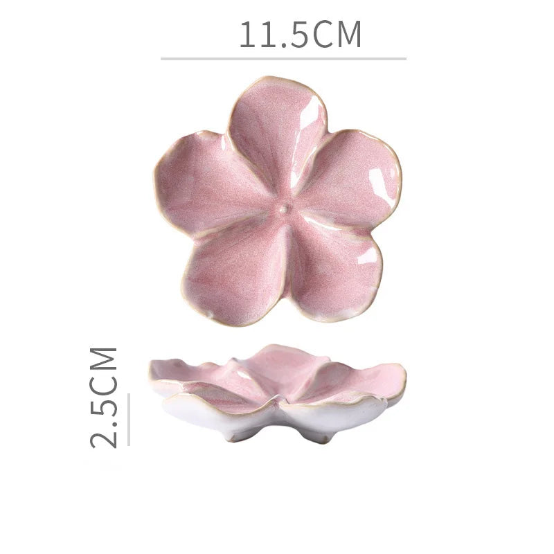 Retro Kiln-Baked Ceramic Petal-Shaped Dipping Plate, Lightweight Seasoning & Sauce Dish for Home & Restaurant Use Qme 2