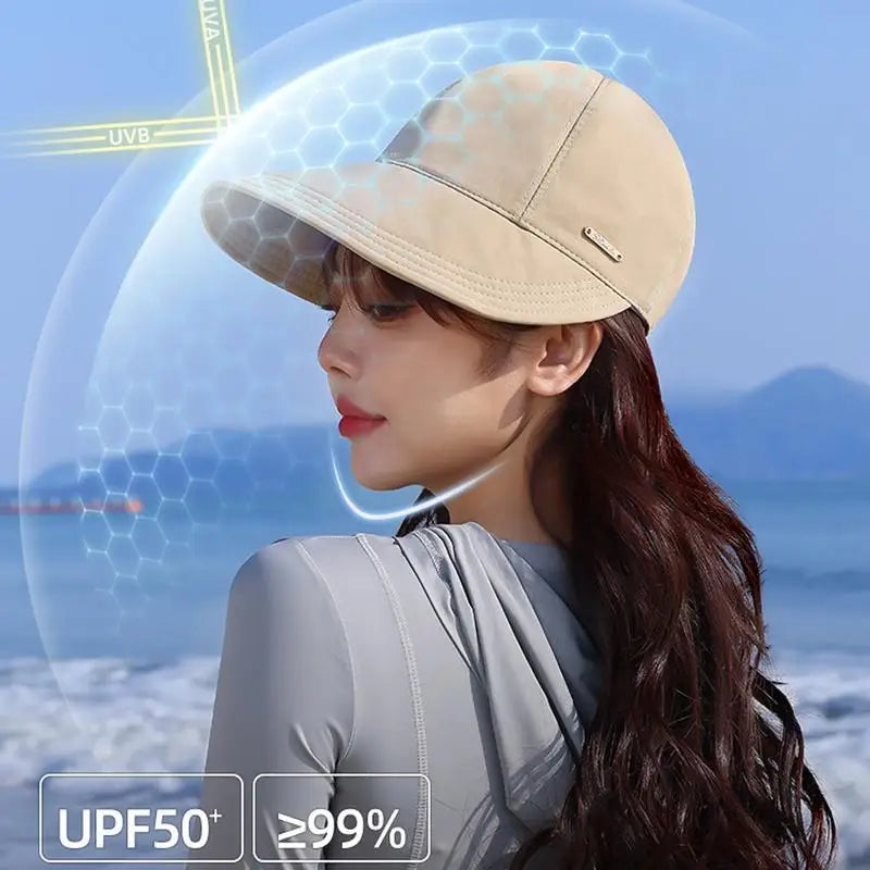 Women's Wide-brimmed Sun Hat Quick-drying Waterproof Can Be Worn Over Qme