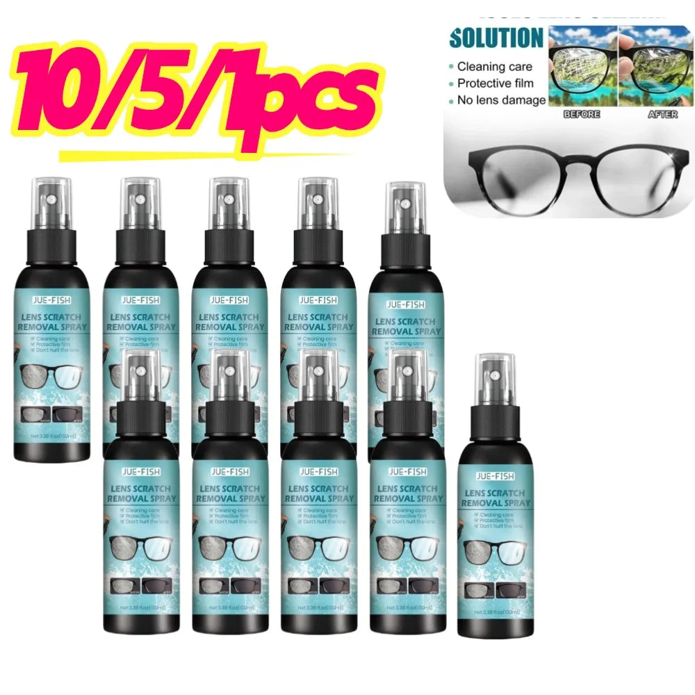 Eyeglass Cleaning Solution Multipurpose Glasses Care Liquid Lens Scratch Cleaning Tools High Concentration Glasses Repair Spray Qme