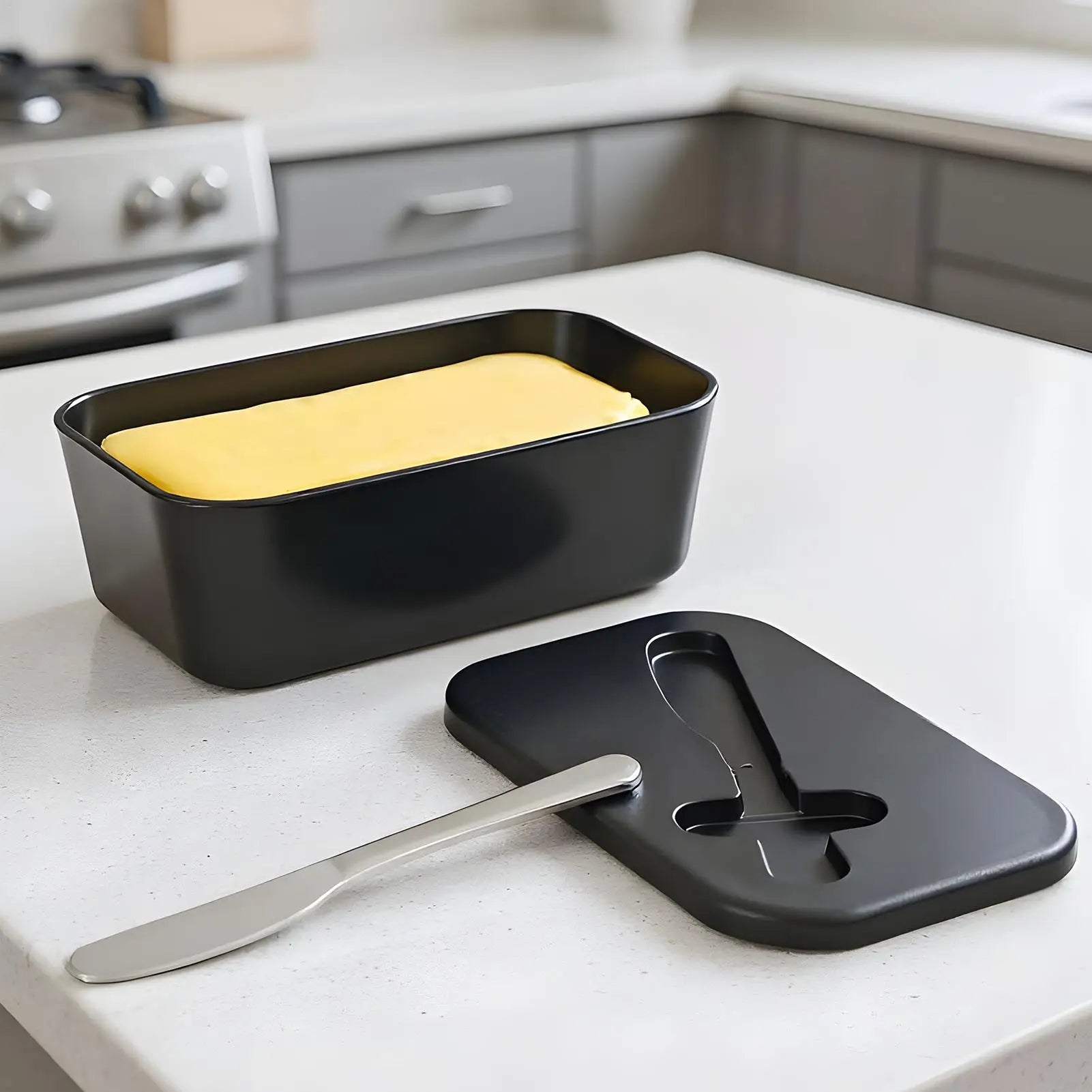 Butter Tray Holder Dishes Lid Cutter Storage Box Dishwasher Safe Qme