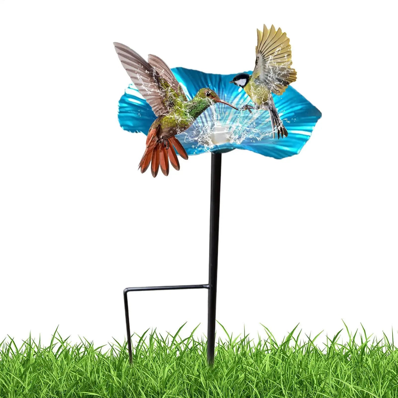 Bird Bath Outside Weather-resistant Garden Water Bowl Outdoor Feeder Qme
