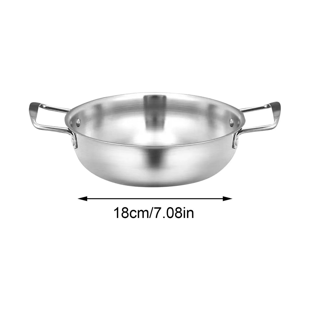 Seafood Stainless Steel Korean Style Pot Double Ear Soup Instant Noodles Gold Thick Durable Reinforced Bottomed Dry Pot Qme WHITE