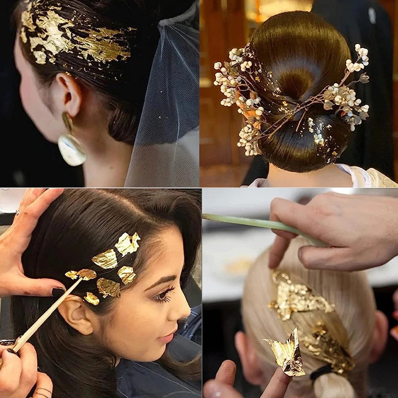 100pcs Art Craft Design Paper 9cm Sheets Practical Imitation Gold Silver Rose Gold Leaf for Gilding DIY Craft Party Decoration Qme